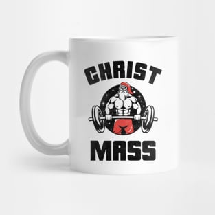 Bodybuilding Christmas Christ Mass Gym Addict Mug